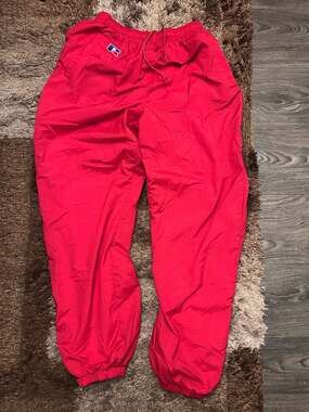 Vintage Russell Athletic Red Nylon Windbreaker Track Pants